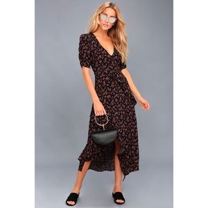Lulu's Dresses - 🆕 Prairie Serenade Black Floral Midi Dress Lulu's Dresses - 🆕 Prairie Serenade Black Floral Midi Dress